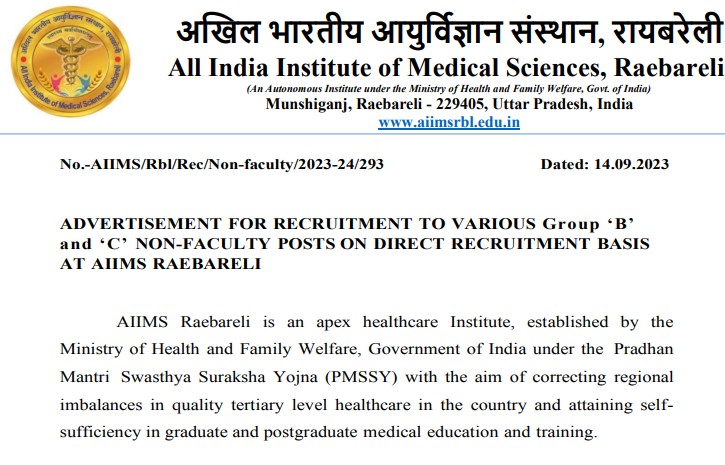 AIIMS Recruitment 2023 149 Group B & C Posts; Apply Now! - Tamilanguide