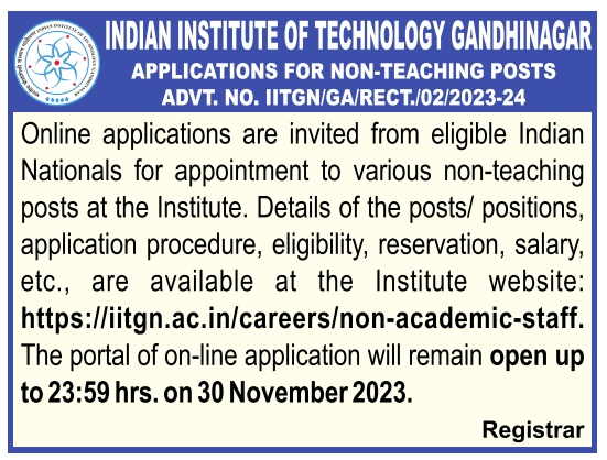 Teaching Assistant at IIT Gandhinagar [1 Year, Salary Upto Rs. 45k]: Apply  by Sep 28 - OPPORTUNITY CELL