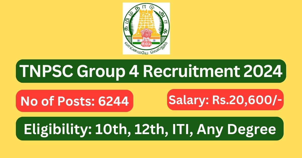 TNPSC Group 4 Recruitment 2024 6244 Posts; Apply Now! Tamilanguide