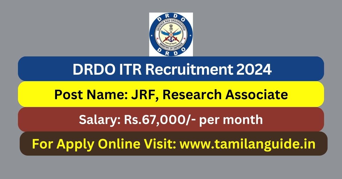 Drdo Itr Recruitment Jrf Posts Apply Now Tamilanguide