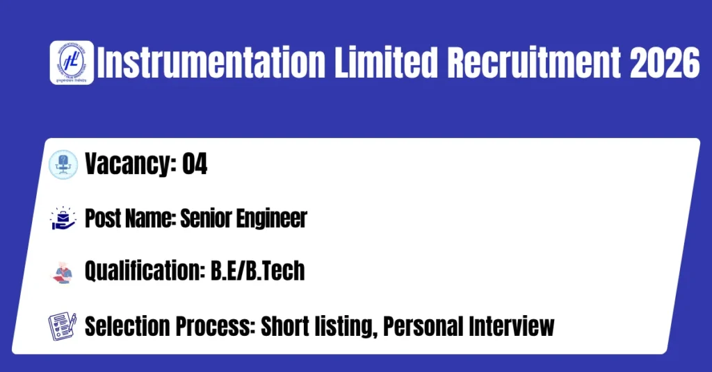 Instrumentation Limited Recruitment 2026
