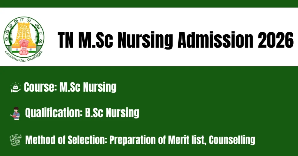 TN M.Sc Nursing Admission 2026