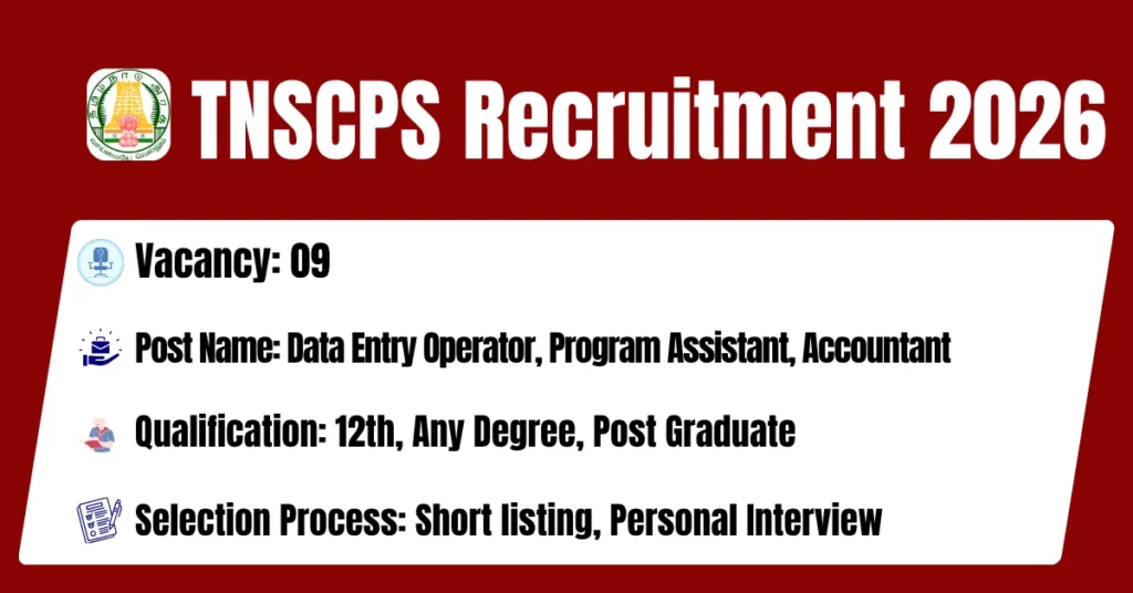 TNSCPS Recruitment 2026 